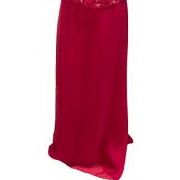 Cire by Landa Hot Pink Strapless Beaded Chiffon Dress With Wrap - Picture 2 of 8